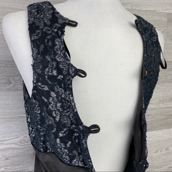 All That Jazz VTG Black Silver long Gown Dress - Picture 7 of 9